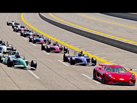 Koenigsegg Regera vs IndyCars 1999 - Nardo Speed Ring