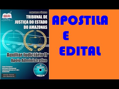 Edital e Apostila Concurso TJ AM 2015 Auxiliar Judiciário II apoio administrativo agente judiciário