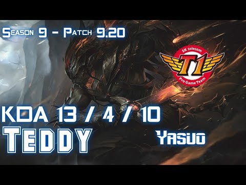 SKT T1 Teddy YASUO vs XAYAH ADC - Patch 9.20 EUW Ranked