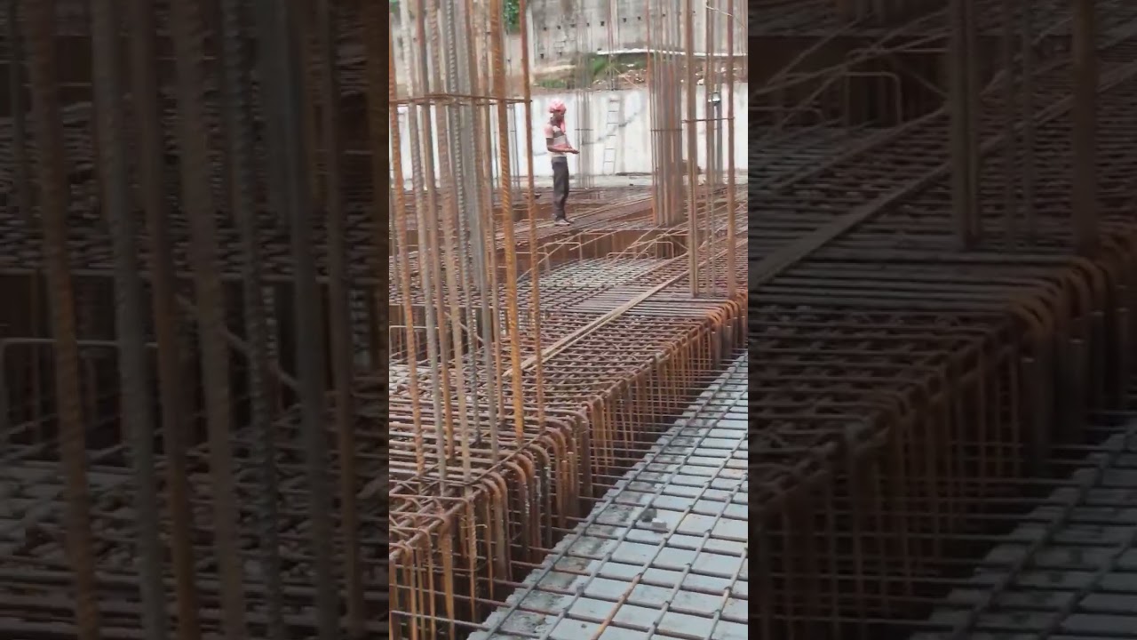 #Reinforcement work for raft foundation for G+13.#Civil Engineering work & #Architecture work