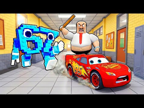 McQueen and 67 ESCAPE From Mr Pickle in Roblox GREAT SCHOOL BREAKOUT