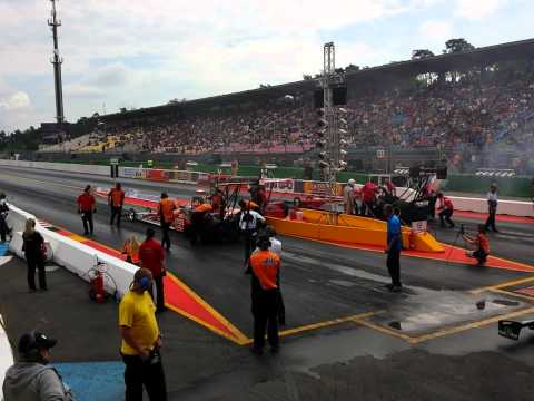 Top Fuel Dragster's racing at 2013 NitrOlympX
