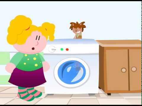 Hertta pesee pyykkiä