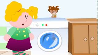E05 Hertta pesee pyykkiä