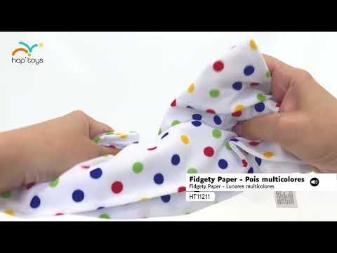 Cartel del vídeo de YouTube para Fidgety Paper - Lunares multicolores