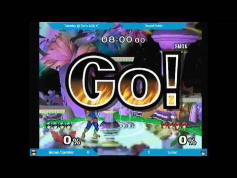 Tuesdays @ Taz's 3-28-17 - Brown Cavalier (Captain Falcon) vs. Gmar (Marth, Falco)