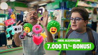 Okul alışverişlerinize toplam 7.000 TL'ye varan bonus!