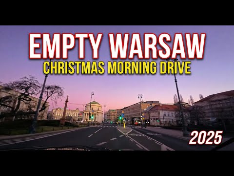 Warsaw Christmas Morning Drive 2025 🇵🇱 | Night to Day & Sunrise Timelapse (Part 1)