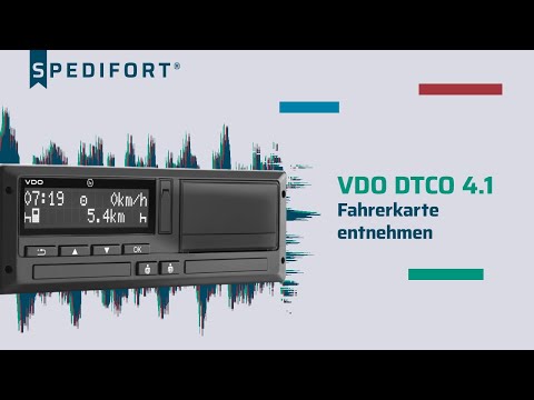Intelligent Tachograph VDO DTCO 4.1 - Remove driver card