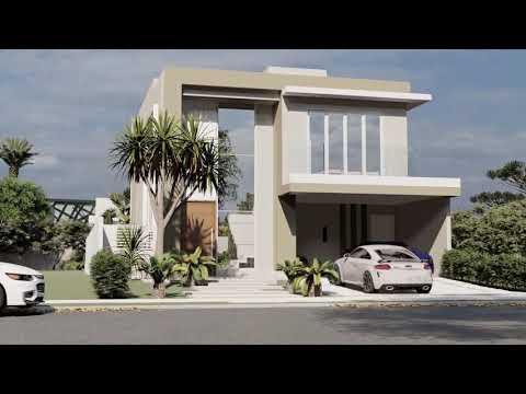 Orojeto sobrado duplex swiss park glarus campinas fachada reta sem telhado declive alto nível