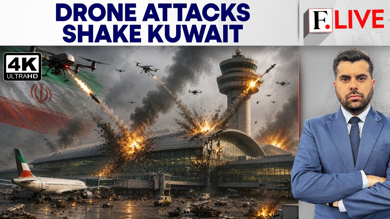 Iranian Drones Hit Kuwait Airport: Flight Operations Suspended, Several Wounded| Firstpost Live| 4K