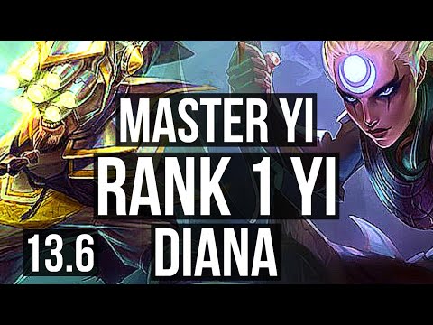 MASTER YI vs DIANA (JNG) | Rank 2, Rank 1 Yi, 7 solo kills, 19/4/5 | TR Challenger | 13.6