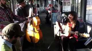 Beth Bombara performs on the MetroLink Holiday Magic Train