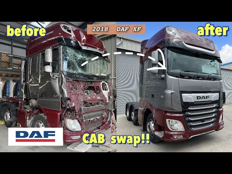 Rebuilding a Wrecked  2018 DAF XF part. 2