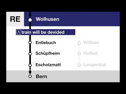 BLS Ansage - RegioExpress Kamblyzug - Wolhusen weiter Bern. Reisende nach Langenthal (D + F + E)