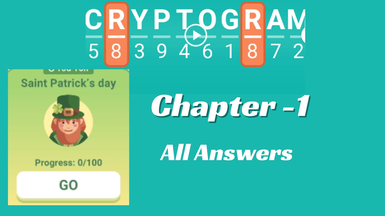 Cryptogram Saint Patrick's day Chapter 1 Answers [ALL LEVELS]