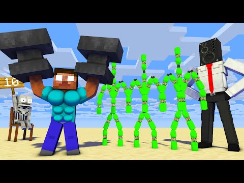 Large SPEAKERMAN vs Herobrine BATTLE and stupid jokes - Minecraft Animation