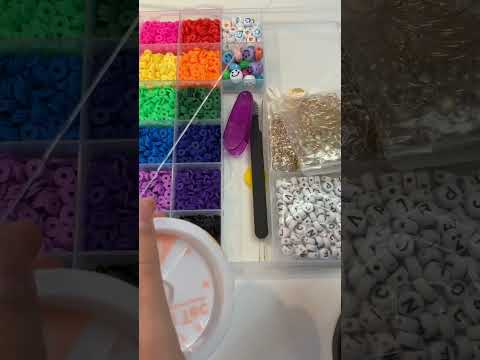 ASMR Making A Clay Bead Bracelet #subscribe #youtube #asmr #satisfying #viralvideo #hashtag