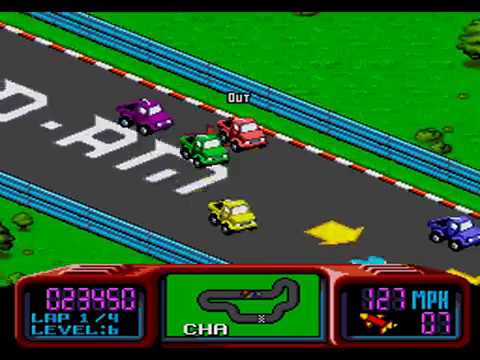 Championship Pro Am Sega Genesis / Mega Drive gameplay