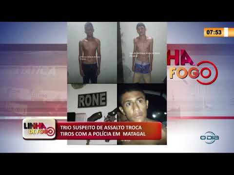 LINHA DE FOGO 06 03 20  Trio suspeito de assalto troca tiros com a poliÌcia em matagal