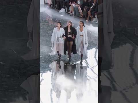 Gigi Hadid, Shin Hyun-ji and Mona Tougaard, Chanel FW-20 closing #fashion #shorts #model