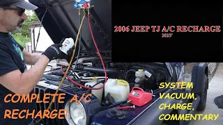 2006 JEEP WRANGLER TJ Air Conditioning Re-Charge - 2025'