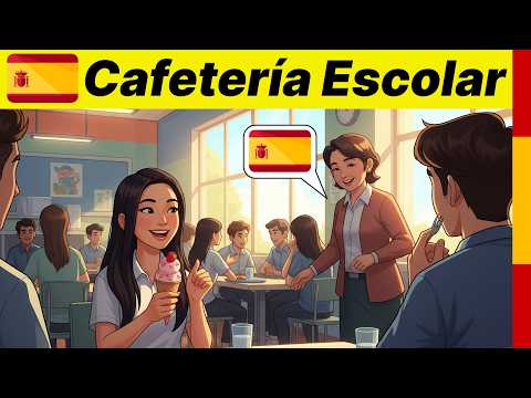 Learn Spanish Naturally with Easy Everyday Dialogues for Beginners: En una cafetería escolar!