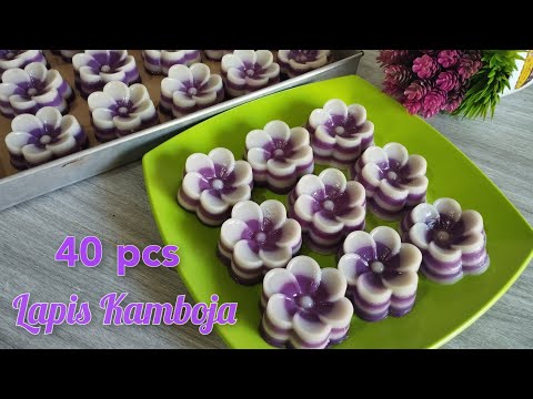 1 recipe makes 40 pieces of plumeria flower layer cake