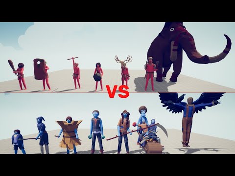 TRIBAL TEAM vs FARMER TEAM  Totally Accurate Battle Simulator TABS