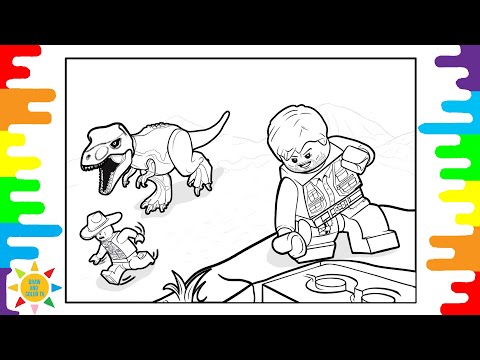 LEGO Jurassic World Coloring | Tyrannosaurus Coloring | Deaf Kev - Invincible Part II