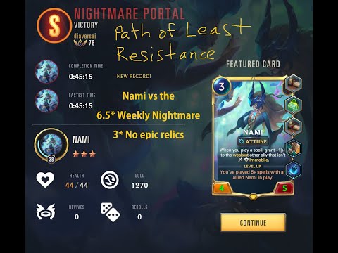 Ebb and Flow - Nami (3 star No Epic) vs Elise 6.5* Nightmare Weekly - Path of Least Resistance Ep 64