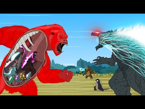 Evolution of KONG vs TEAM GODZILLA ATOMIC BREATH: Size Comparison | Godzilla & KONG Cartoon Movies