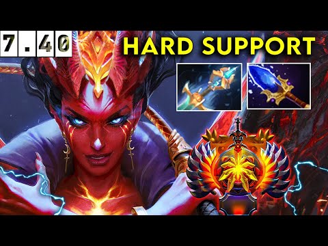 Queen Of Pain Immortal Hard Support Insane Support - Dota 2 Patch 7.40 Pro Pub Gameplay