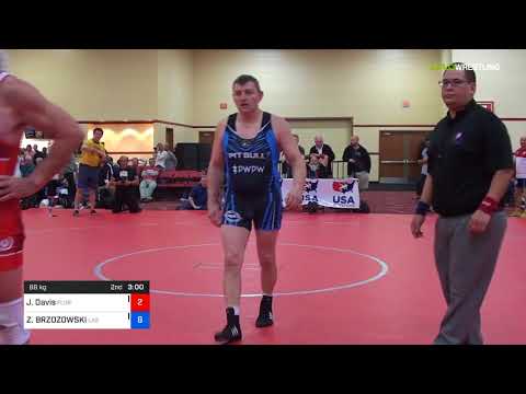 2018 Marine Corps US Open/Masters E Greco Roman 88 RR Rnd 1 - Jeff Davis (Flor) Vs. ZDZISLAW BRZOZ