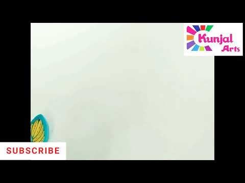 PAPER QUILLING FLOWER PETAL / ADVANCE PAPER QUILLING / YELLOW AND BLUE FLOWER PETAL