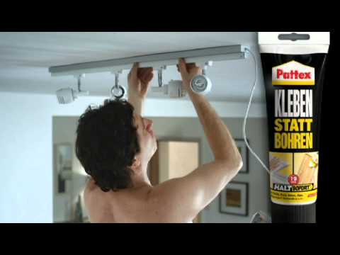 Pattex Werbung "Kleben statt bohren" German