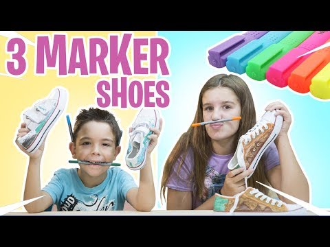 ¡3 MARKER 👞👟SHOES CHALLENGE! retos divertidos ZAPATILLAS