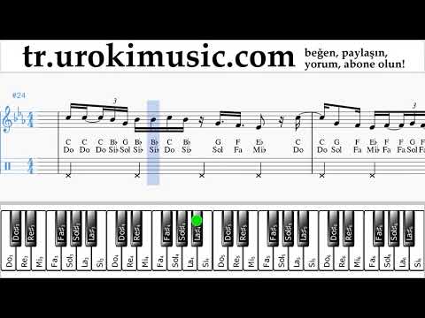 Piyano dersleri (sağ el) Martin Garrix feat Khalid - Ocean Notalar Eğitim um-i723