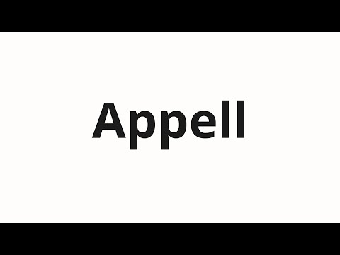 How to pronounce Appell