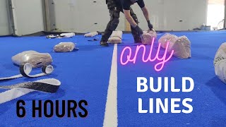 Paddle tennis court installation| Build white lines for padle court  | Floor ins