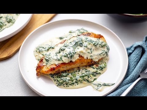 Easy Keto Pan-Fried Chicken [with Creamed Spinach]