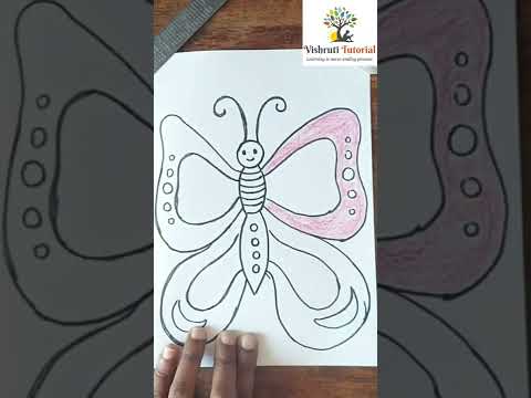 how to draw butterfly | easy butterfly drawing | Vishruti Tutorial