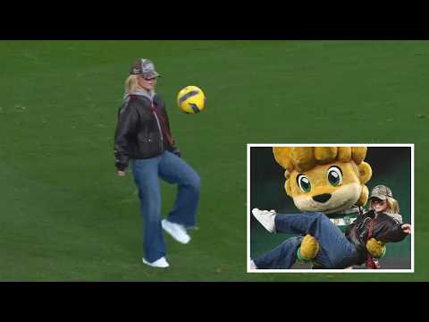 Sydney Sweeney showing off her football skills