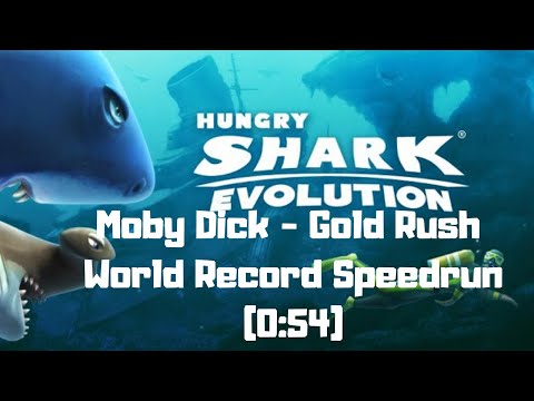 Hungry Shark Evolution - Moby Dick - Gold Rush - Speedrun World Record (0:54)