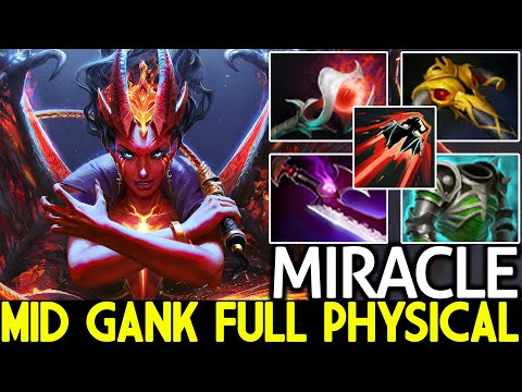 MIRACLE [Queen of Pain] Epic Mid Gank Full Physical Build 7.26 Dota 2