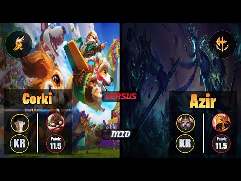 Doinb CORKI (Mid) [Fleet Footwork] VS AZIR - Challenger KR Patch 11.5