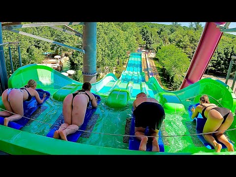 Waterslides at Aquapark Aquamania in Albena, Bulgaria