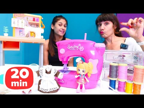 Ayşe VS. Ümit. Oyuncak bebekler için elbise dikelim! Kız oyunları