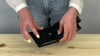 Чорне чоловіче портмоне з натуральної шкіри із візитницею Marco Coverna MC-2057-1