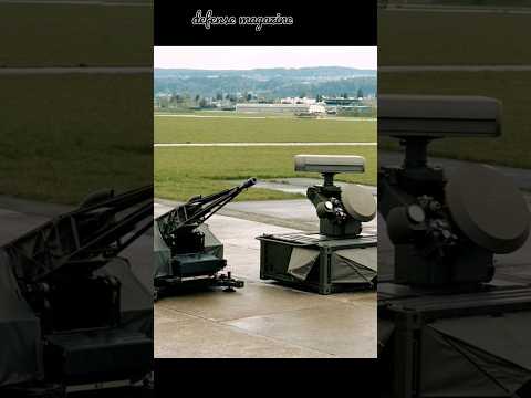 Oerlikon GDF 35 mm twin cannon towed anti aircraft gun by Rheinmetall, Germany in Switzerland.